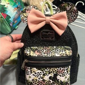 Loungefly Black and Pink Minnie Mouse Backpack